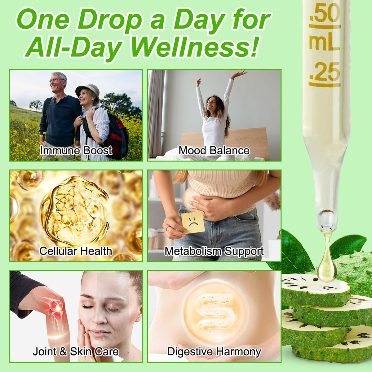 QJCWXIAOX soursop liquid drop dropper dispense for convenient use