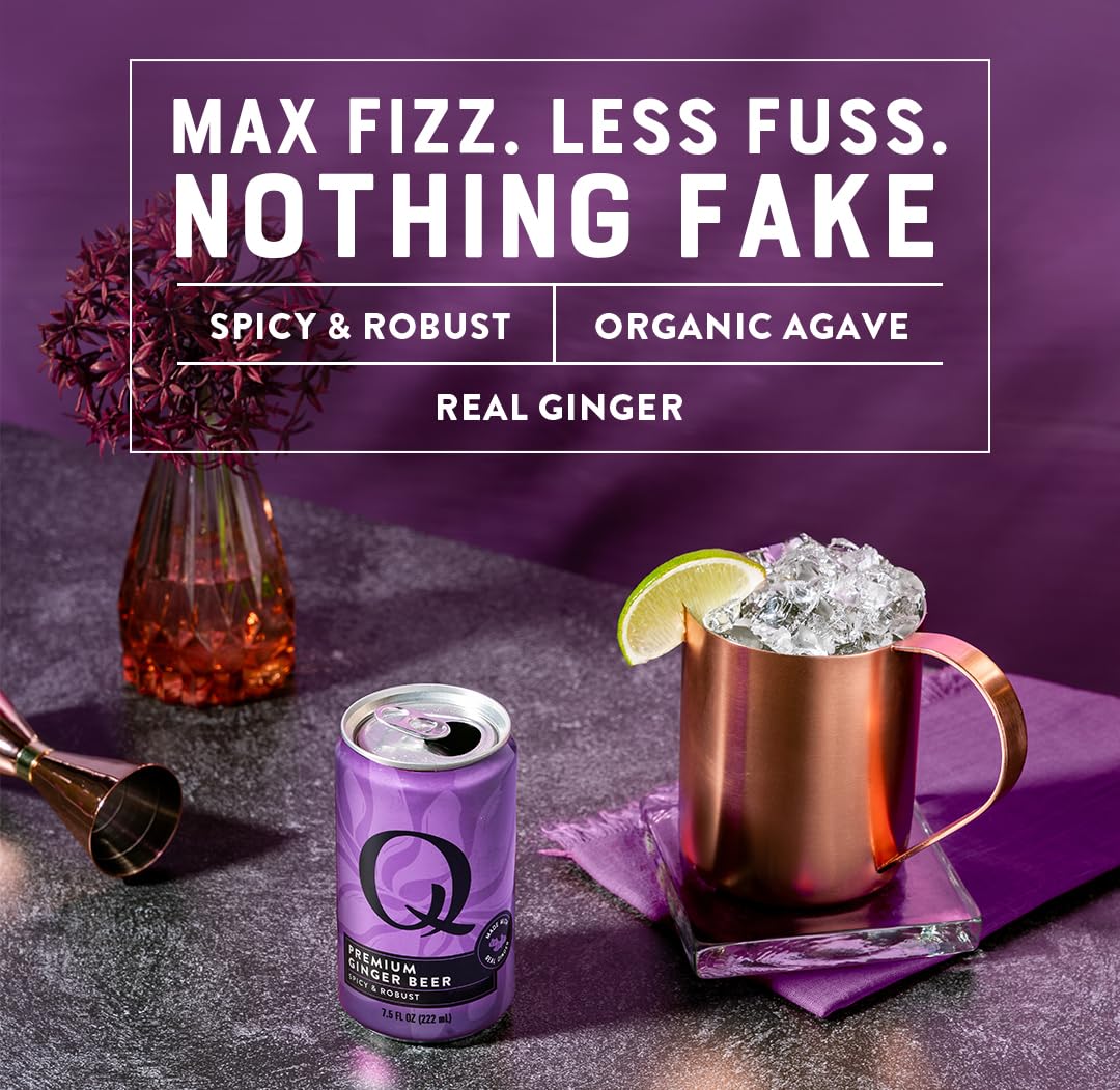 Q MIXERS Ginger Beer 7.5oz can is handy for on-the-go servings.