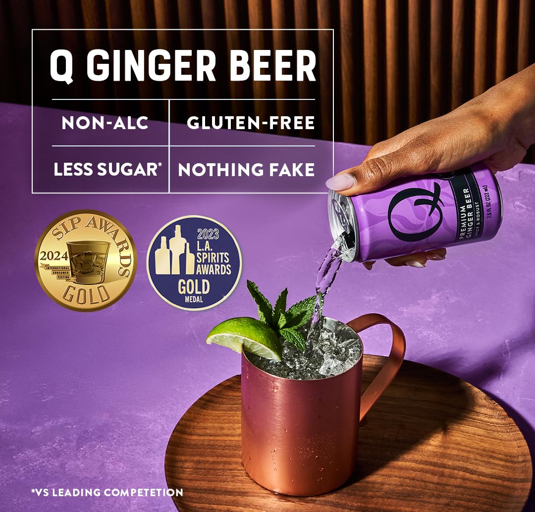 Q MIXERS Ginger Beer ideal for cocktails or mocktails and simple pour-over ice.