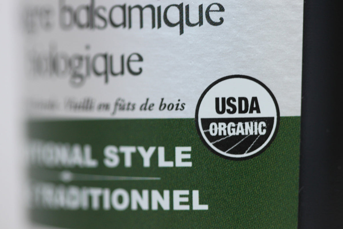 QO balsamic in heavy bottom glass bottle adds elegant drizzle.