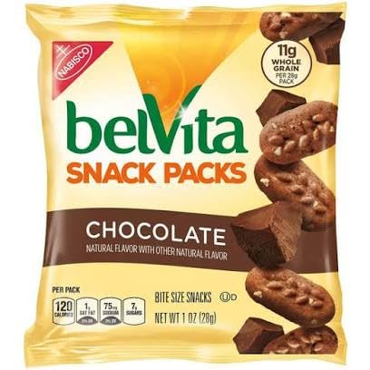 QT LIMITED Belvita variety-pack display highlighting convenient snack packs for quick choices.