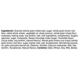 Quaker Chewy Chocolate Chip Granola Bar peanut-free facility note