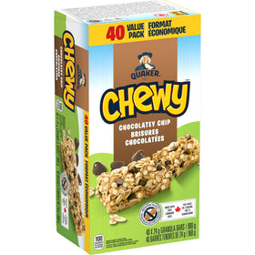 Quaker Chewy Chocolate Chip Granola Bar serving size 24g visual