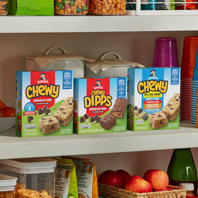 Quaker Chewy Granola Bars individually wrapped: grab-and-go convenience for lunch, gym, or car.