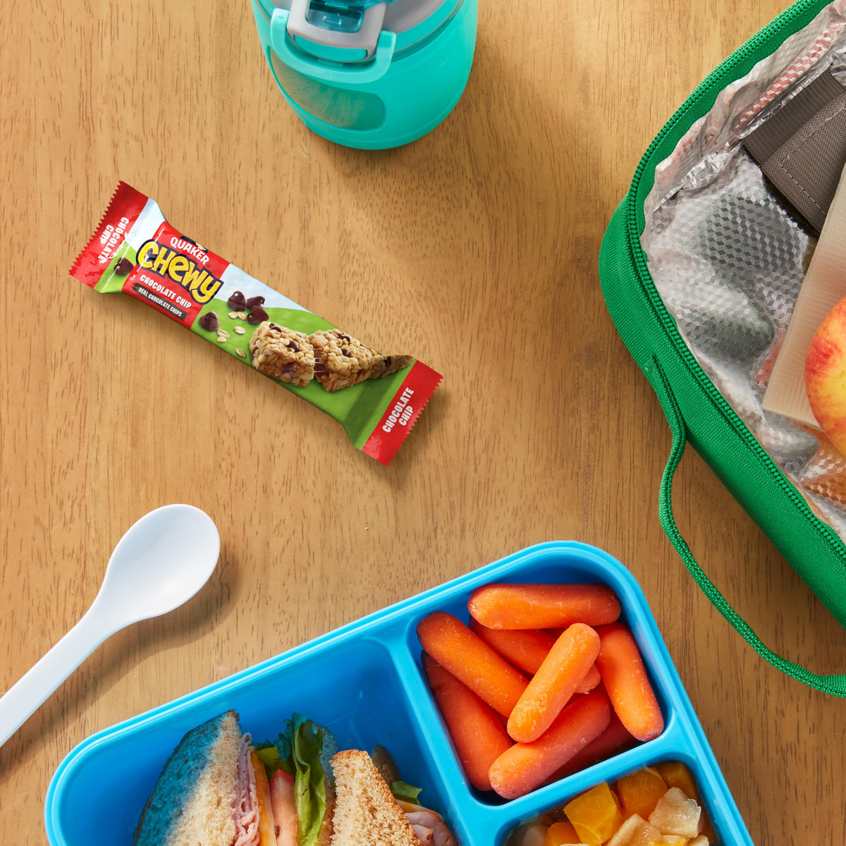 Quaker Chewy Peanut Butter Chocolate Chip bars ideal for lunchboxes and after school snacks