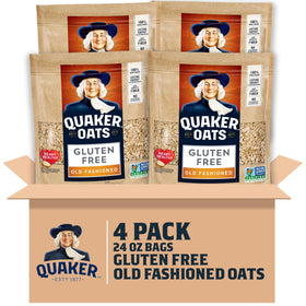Quaker gluten free old fashioned oats four-pack resealable bags for gluten sensitive kitchens