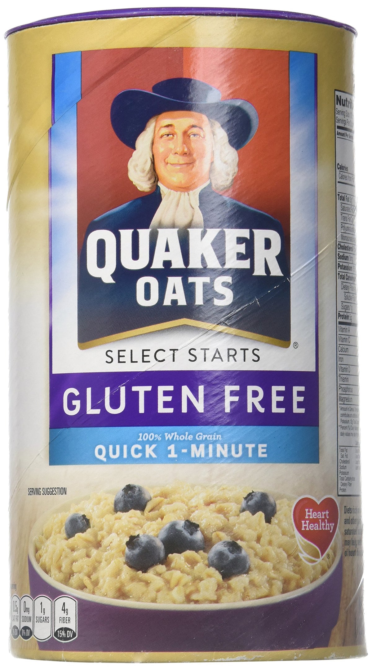 Quaker gluten-free quick oats in a bowl for a fiber-rich breakfast