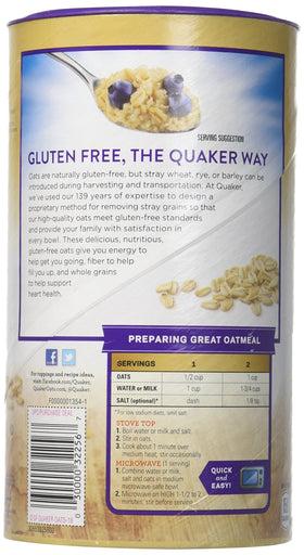 Pouring Quaker gluten-free quick oats for a quick, hearty gluten-free meal option