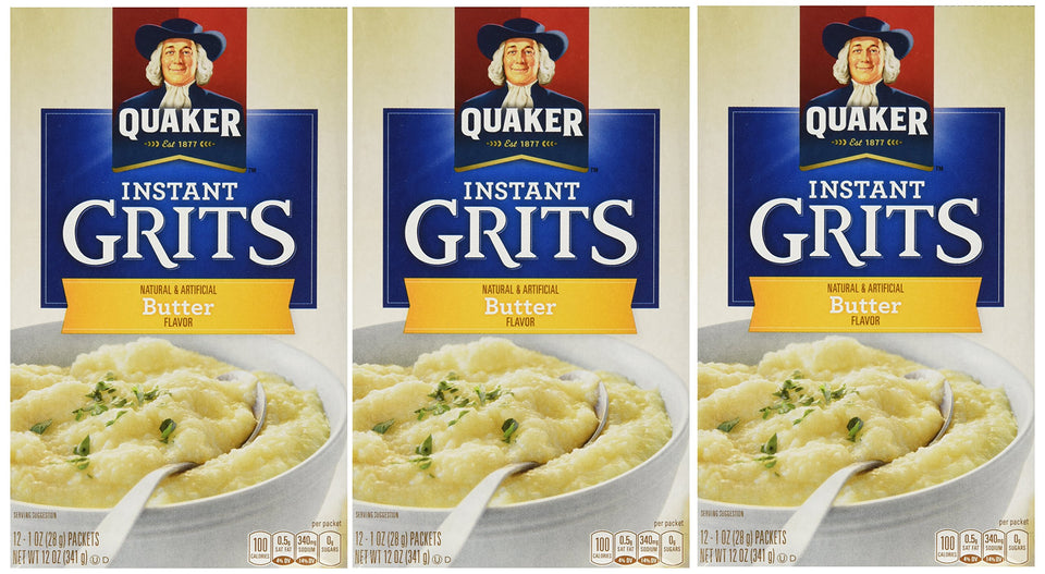 Quaker Instant Grits Butter Flavor box for a quick, comforting breakfast option in minutes.