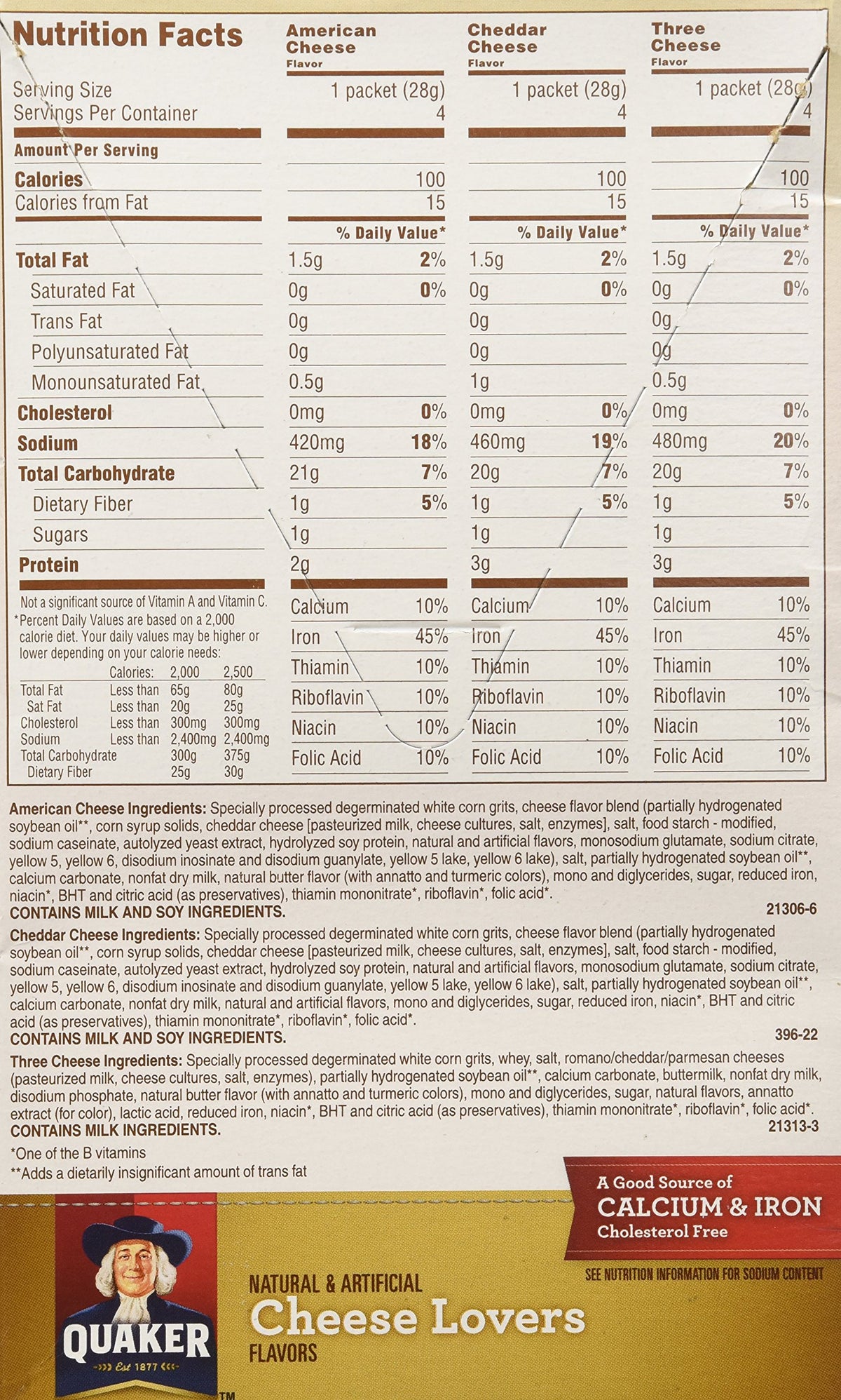 Quaker Instant Grits Cheese Lovers serving bowl with creamy texture for a savory lunch side