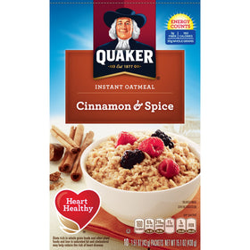 Quaker Instant Oatmeal Cinnamon & Spice cup ready to enjoy in minutes.
