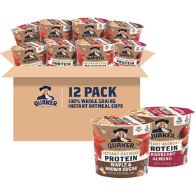 Quaker Instant Oatmeal Express Cranberry Almond cup ready to enjoy for breakfast