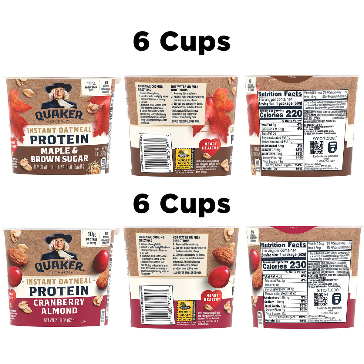 Quaker Instant Oatmeal Express Maple Brown Sugar cup, flavorful morning options