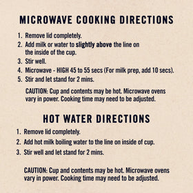 Steam rising from a microwaved Quaker Express Cup with hot oats