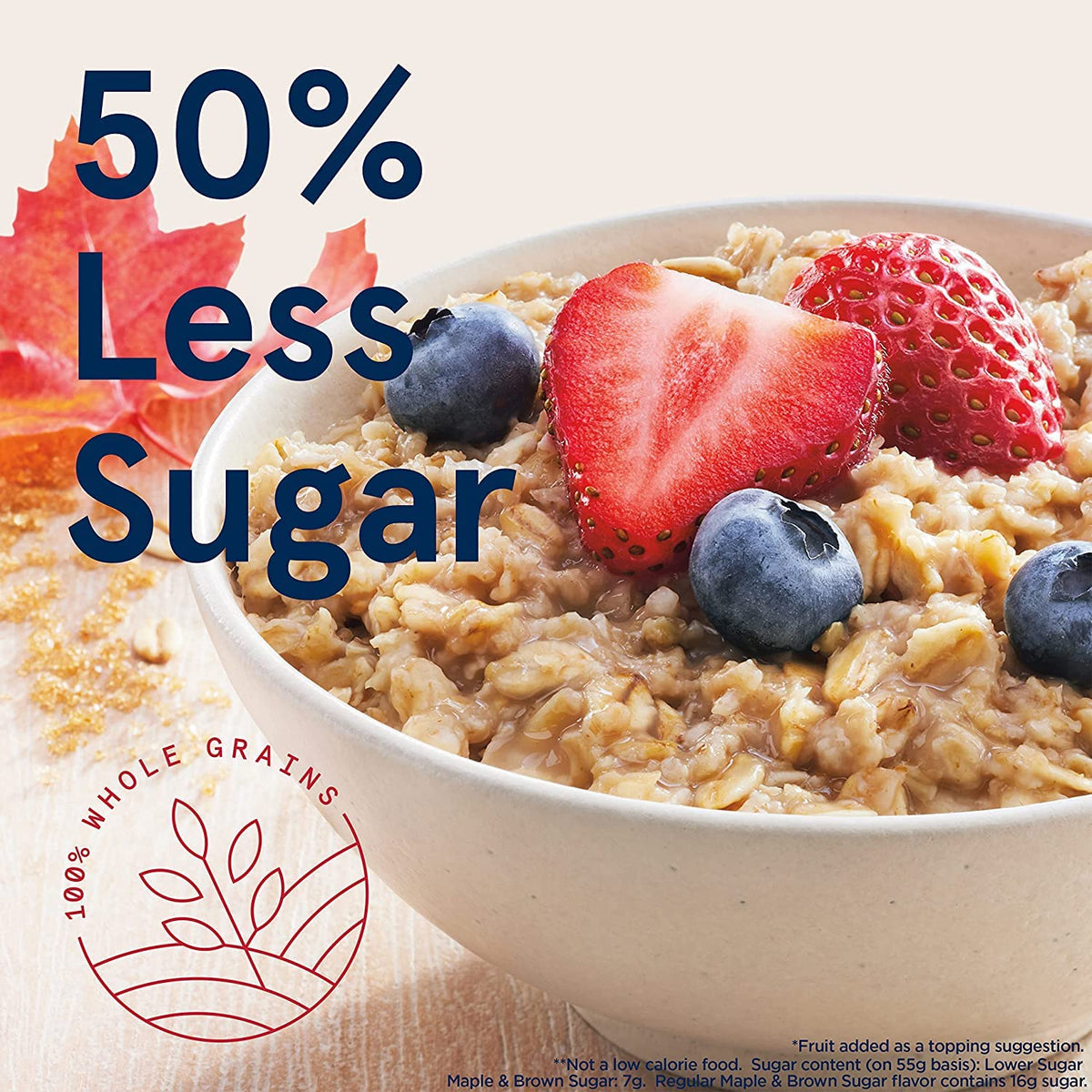 Quaker Instant Oatmeal Lower Sugar Maple & Brown Sugar single-serving packets for convenient mornings