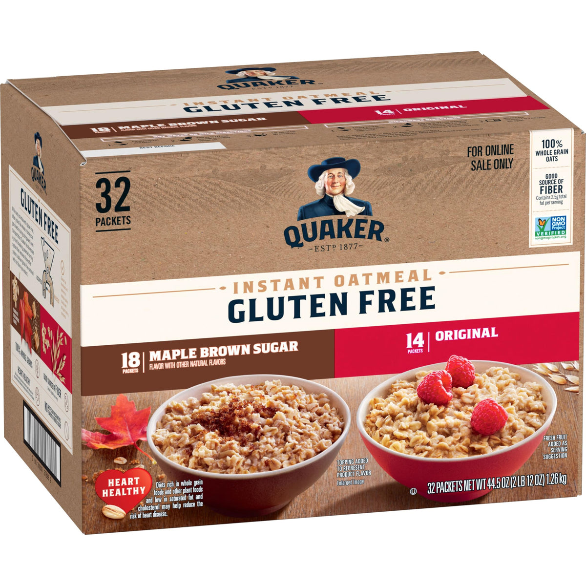 Quaker Instant Oatmeal maple brown sugar packets for quick breakfast