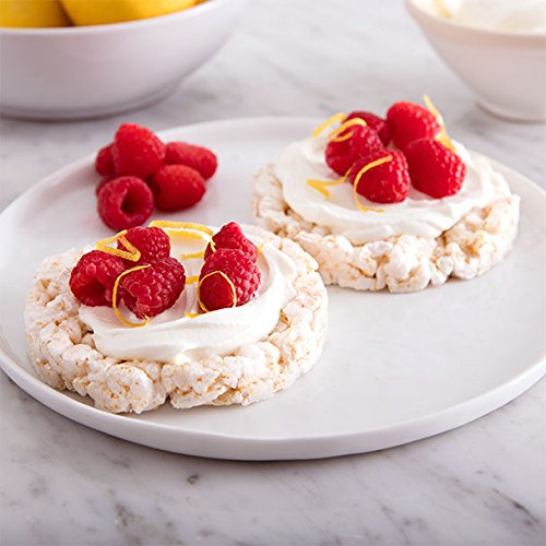 Quaker Large Rice Cakes gluten-free nutrition label view with clear ingredients.