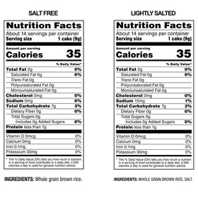 Quaker Large Rice Cakes gluten-free serving top-view ready for on-the-go snacking.