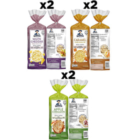 Quaker rice cakes assortment shows three flavors for versatile topping ideas.