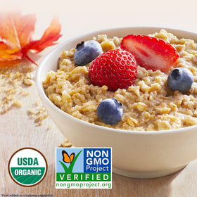 Quaker maple brown sugar oatmeal prepared in a warm, steaming bowl.