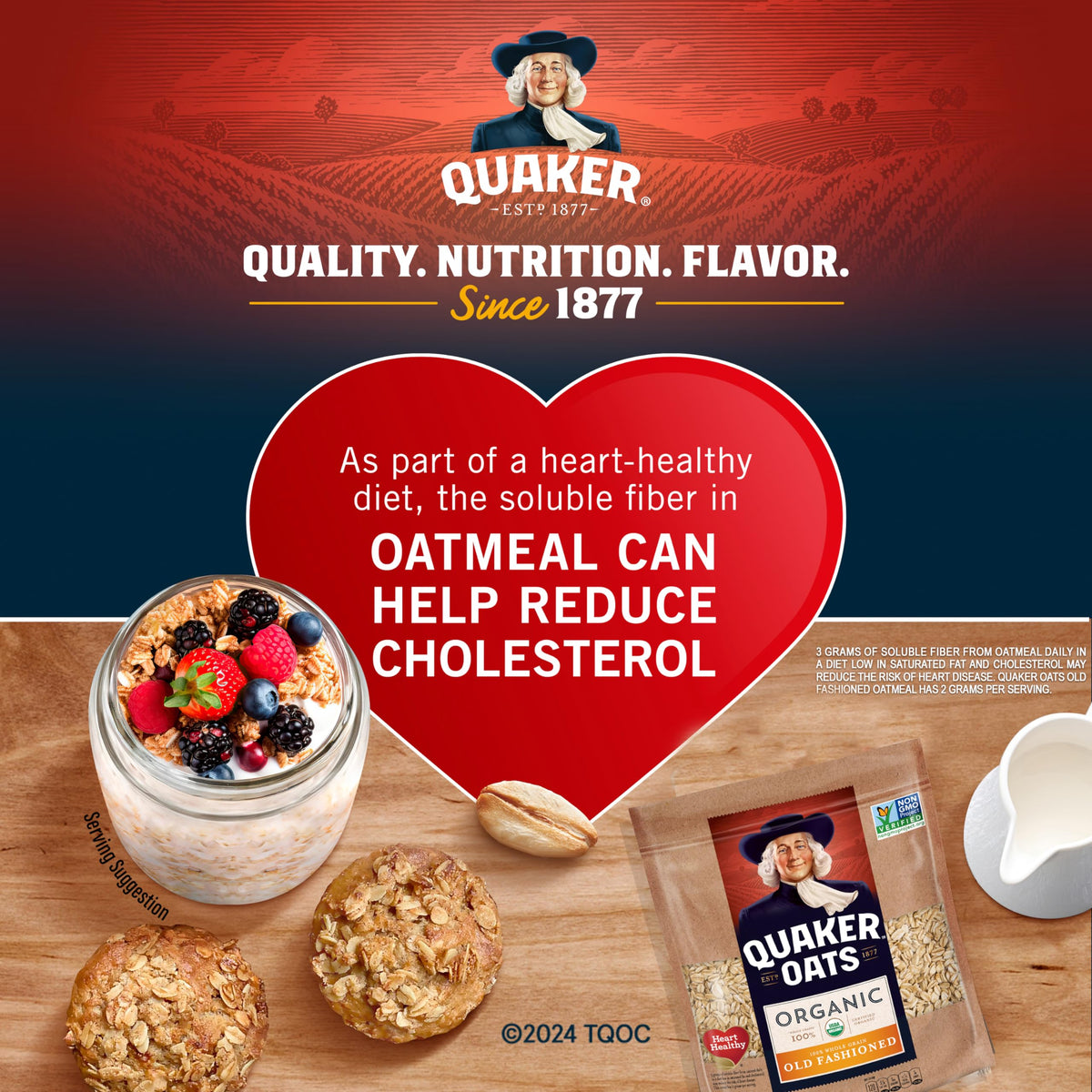 USDA Organic label on Quaker Old Fashioned Oats for organic quality