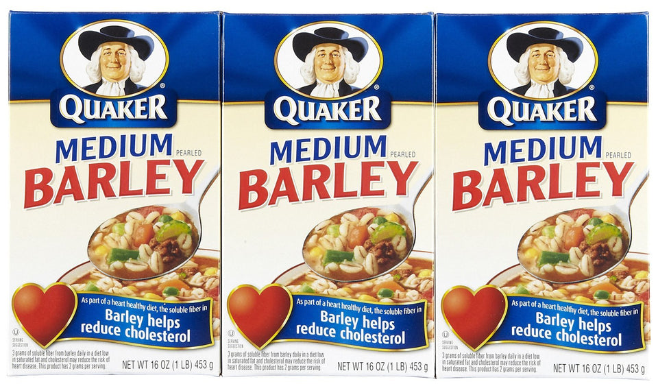 Quaker pearled barley 3-pack (16oz) for versatile soups and salads