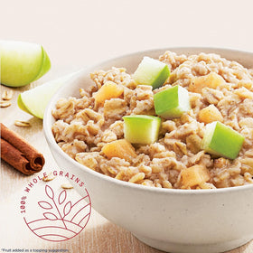 Quaker Protein Instant Oatmeal Apple Cinnamon bowl ready to enjoy.