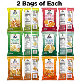 Quaker Rice Crisps Sweet and Spicy Chili bag, bold crunch for quick energy