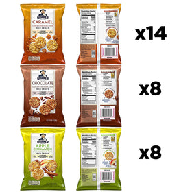 Quaker Rice Crisps Caramel flavor bag with buttery sweetness.