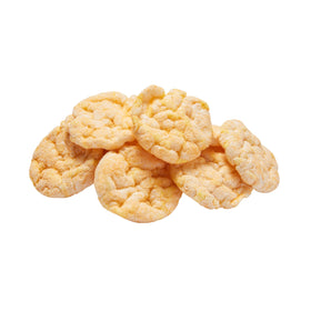 Plate of Quaker Rice Crisps Cheddar with fruit, ideal topping ideas.