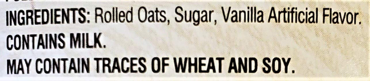 Three containers of Quaker Vanilla Instant Oats with 100 percent whole grains.