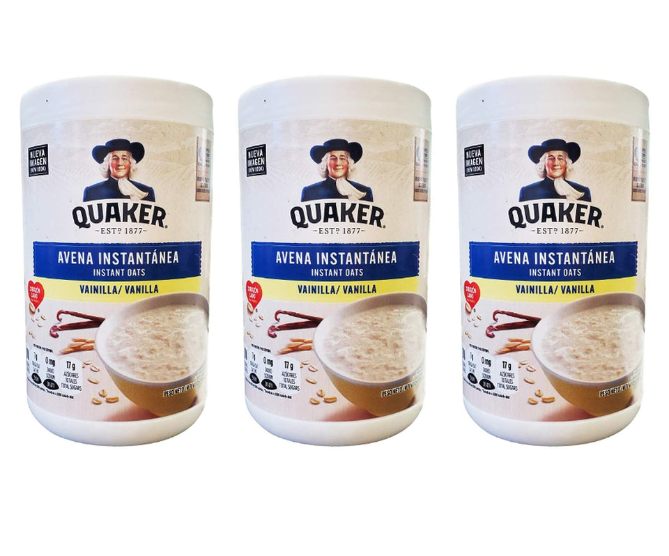 Quaker Vanilla Instant Oats 3-pack ready for a quick breakfast.