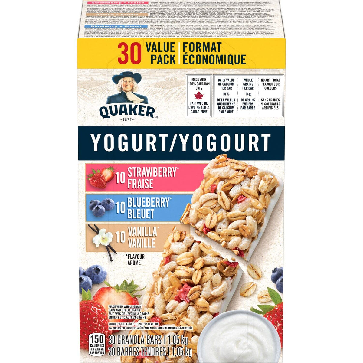 Quaker Yogurt Granola Bars imported from Canada adds international variety