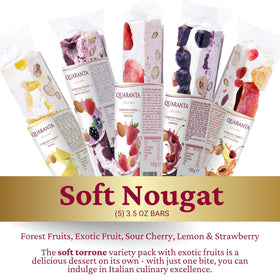 Quaranta Exotic Fruit bar with tropical pineapple, papaya, and cherries.