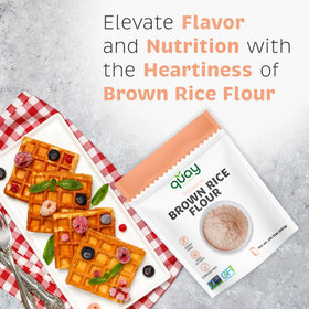 Fine-milled texture of Quay Naturals brown rice flour for silky batters
