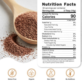 Quay Naturals flaxseed powder in a smoothie demonstrates quick fiber boost and omega-friendly nutrition