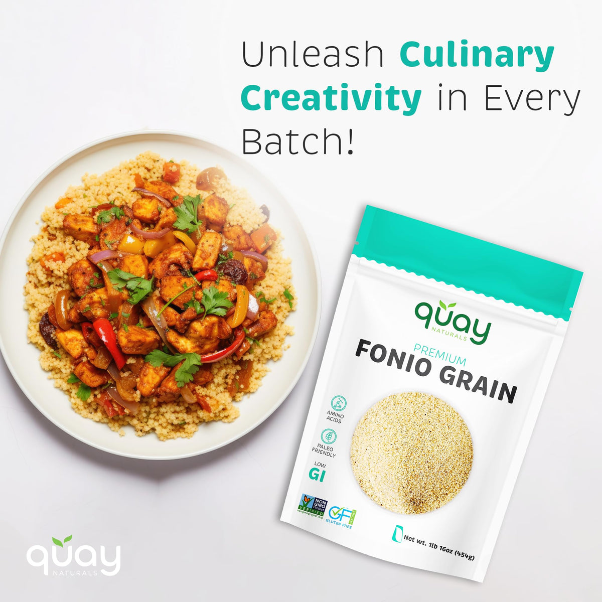 Quay Naturals Fonio cooking in minutes, fluffy and ready to serve.