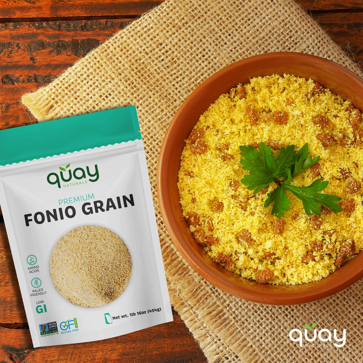 Quay Naturals Fonio porridge topped with fruits for breakfast.