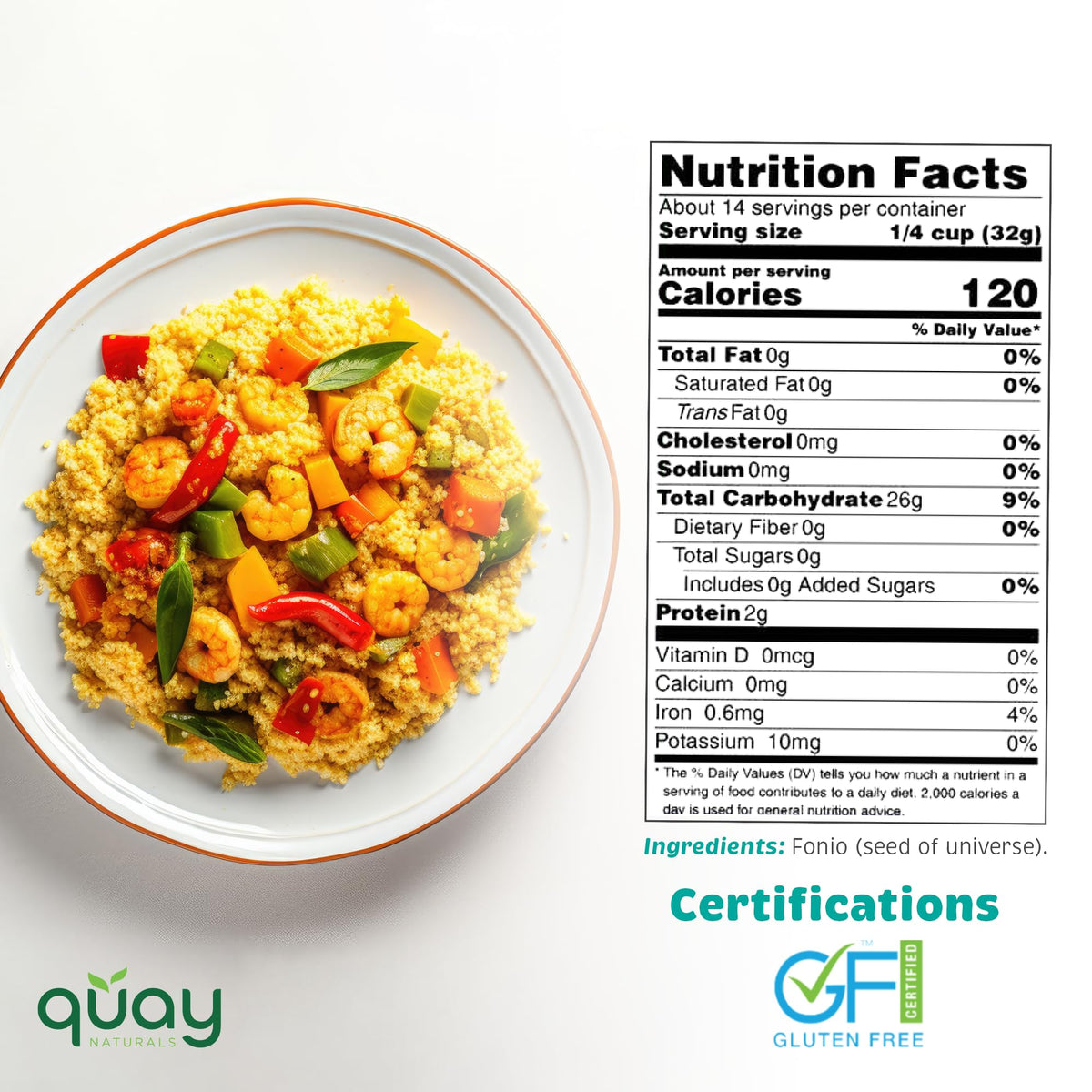 Quay Naturals Fonio warm soup bowl base for hearty meals.