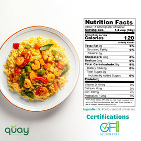 Quay Naturals Fonio warm soup bowl base for hearty meals.