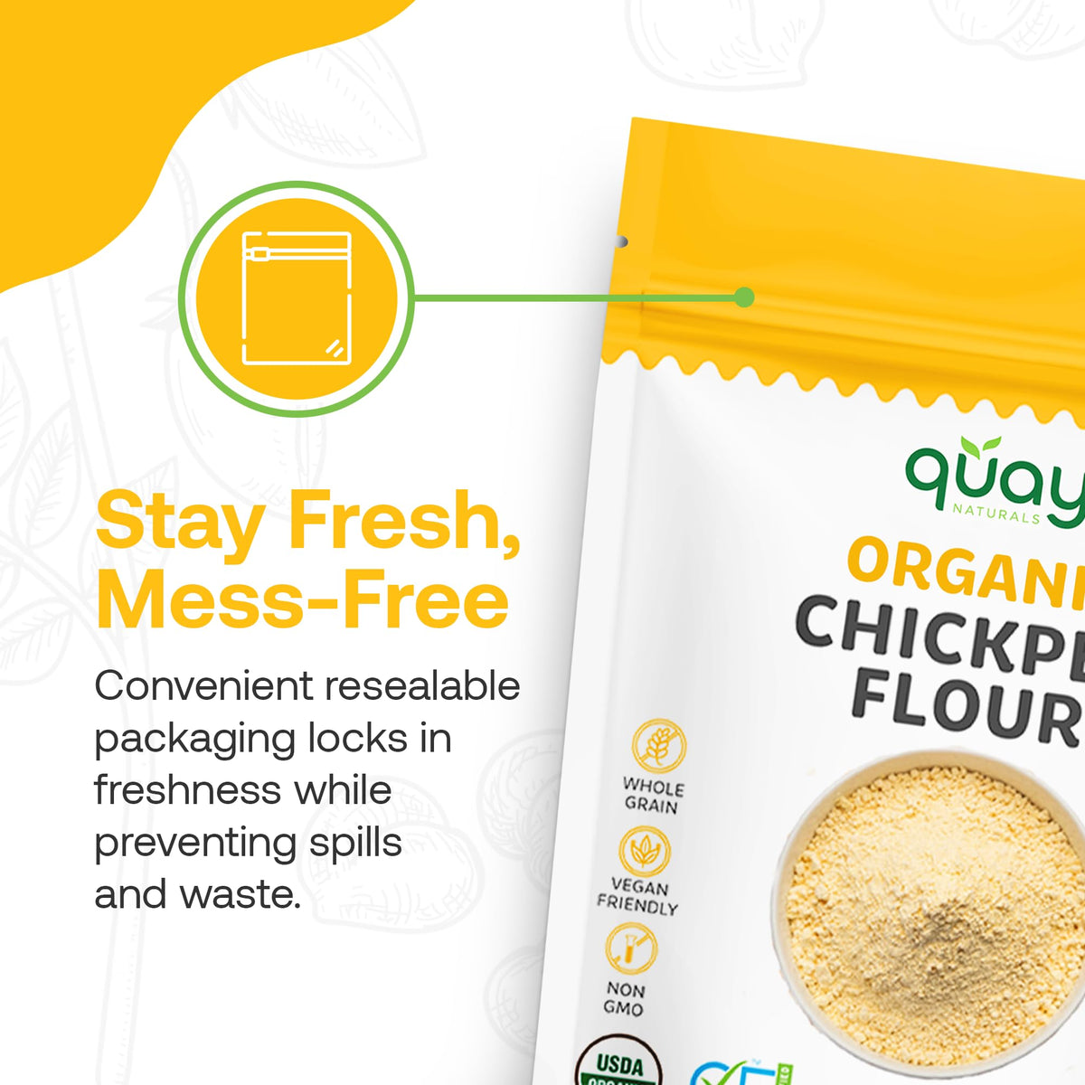 Quay Naturals vegan binder flour supports meatless recipes in meals.