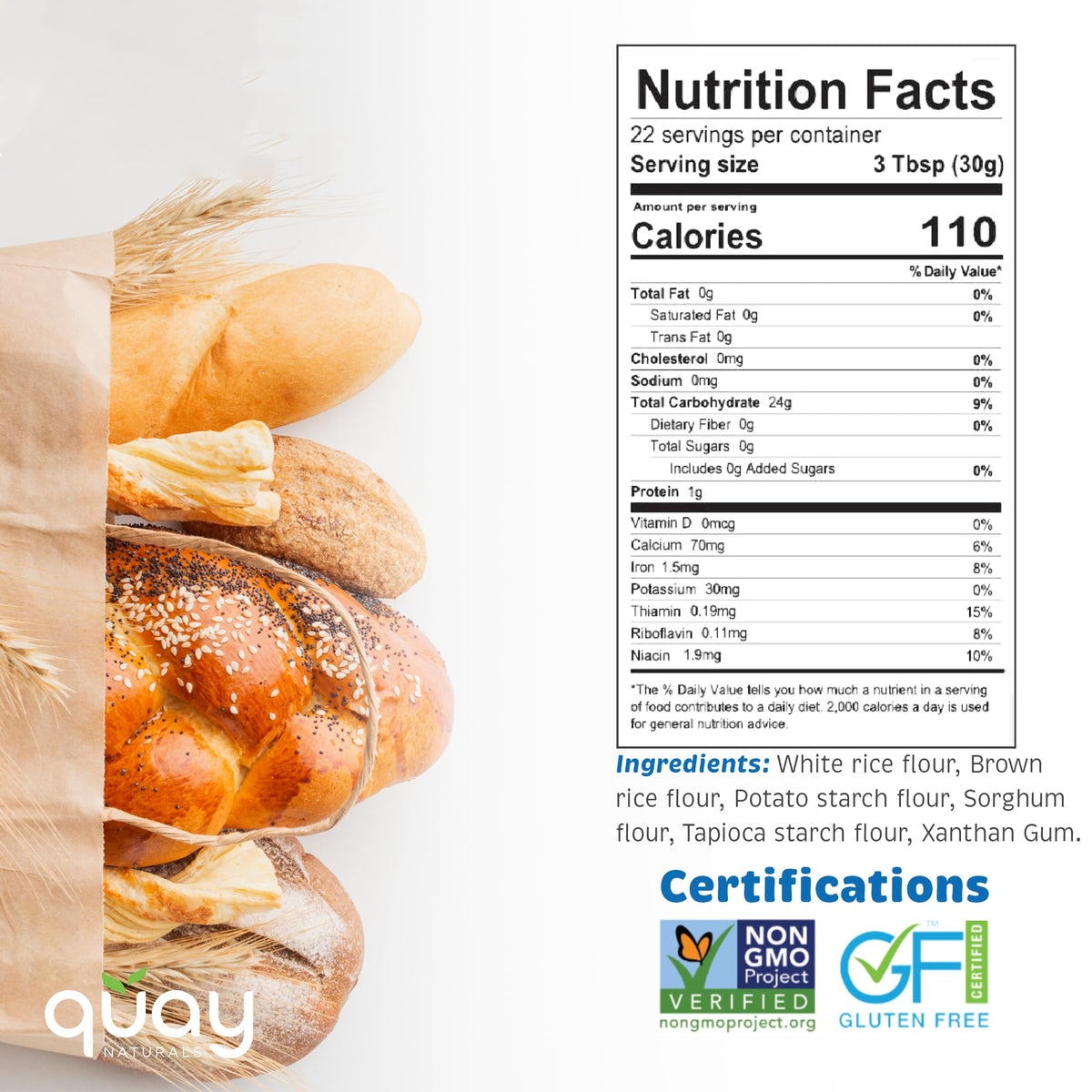 Closeup of organic ingredients in Quay Naturals blend supporting clean baking.