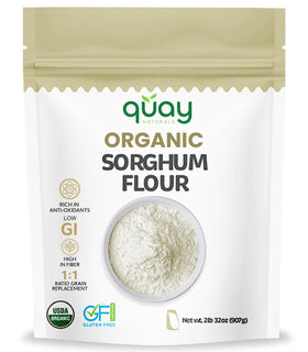Quay Naturals Organic Sorghum Flour 2lb pack ready for gluten-free baking.