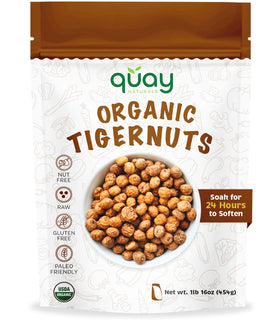 Quay Naturals Organic Tigernuts 16oz bag for wholesome snacking and fiber