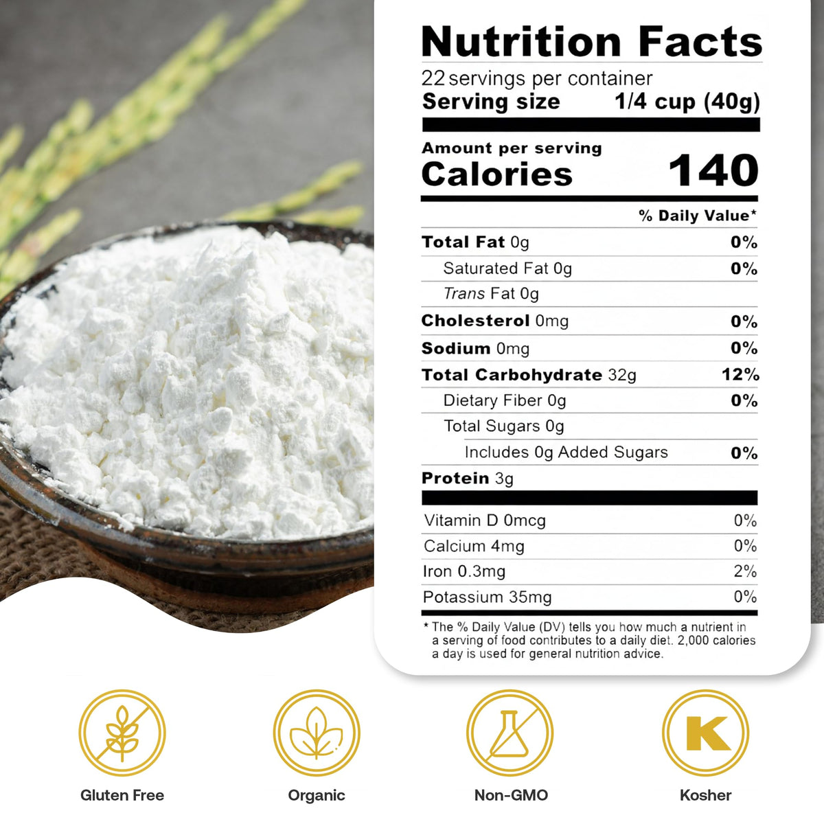 Quay Naturals rice flour used in baking idea or dough preparation