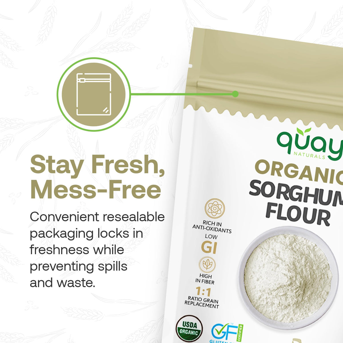Quay Naturals sorghum pancake batter ready to cook.