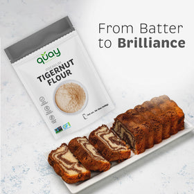 Quay Naturals Tigernut Flour in batter bowl, ideal for gluten-free pancakes.