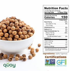 Quay Naturals Tigernuts raw snack on plate offering quick crunch