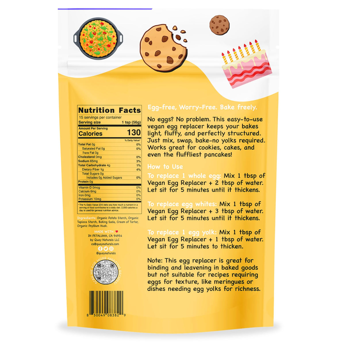 Mixing Quay Naturals with water creates a smooth egg substitute in batter.