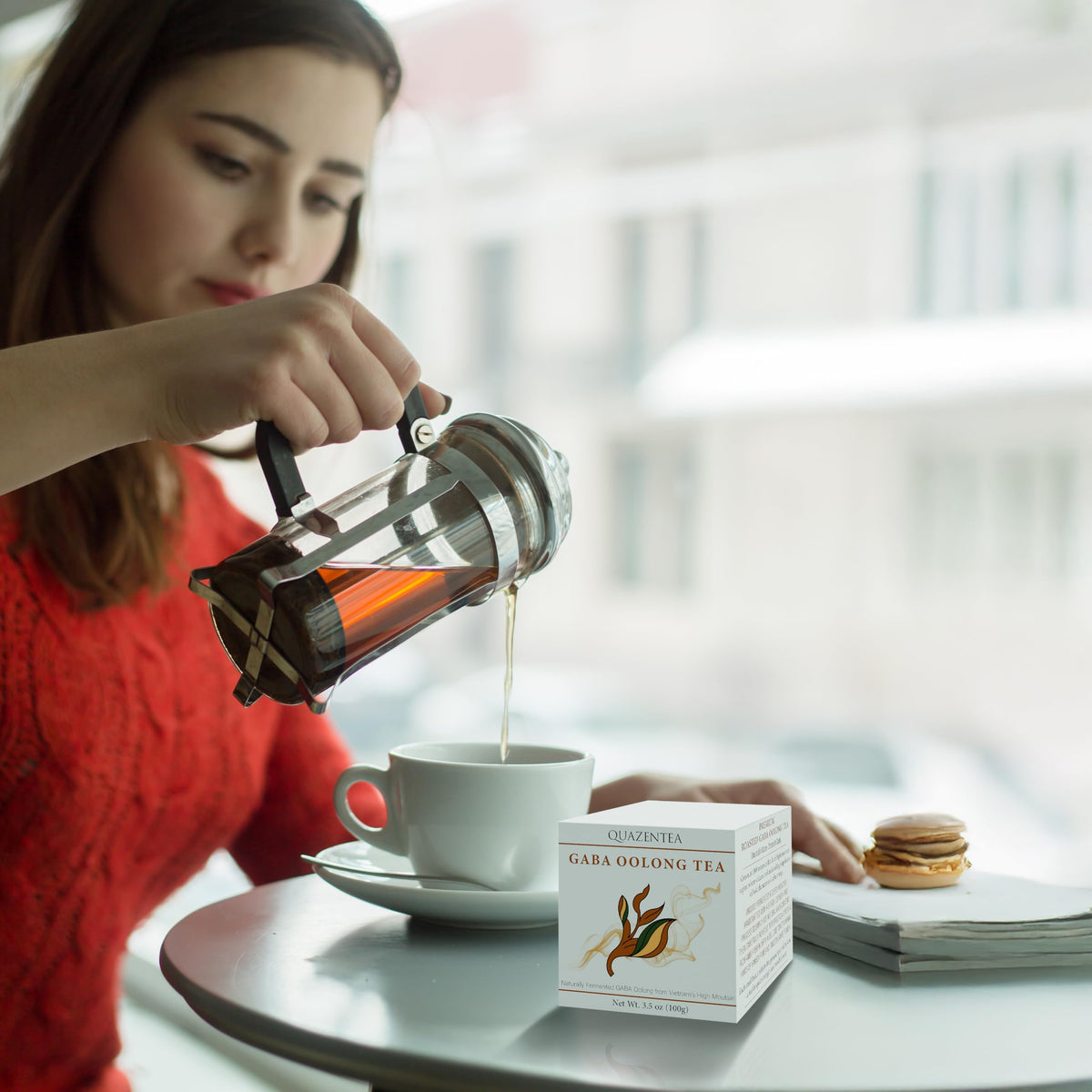 QUAZENTEA GABA Oolong hot brew cup with smooth flavor